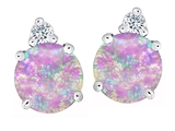 Original Star K™ Round 7mm Created Pink Opal Earring Studs