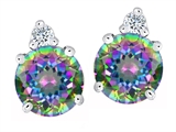 Original Star K™ Round 7mm Rainbow Mystic Topaz Earring Studs