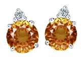 Original Star K™ Round 7mm Simulated Imperial Yellow Topaz Earring Studs