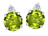 Original Star K™ Round 7mm Genuine Peridot Earring Studs