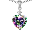 Original Star K™ Heart Shape 8mm Rainbow Mystic Topaz Pendant