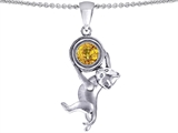 Original Star K™ Cat Lover Pendant with November Birthstone Genuine Citrine