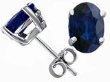 Tommaso Design™ Oval 7x5 Genuine Sapphire Earring Studs