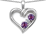 Original Star K™ Open Heart 3 Stone Pendant with Simulated Alexandrite