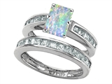 Original Star K™ Emerald Cut Created Opal Wedding Set