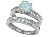 Original Star K™ Round Created Opal Wedding Set