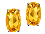 Tommaso Design™ Checkerboard Cushion Cut Genuine Citrine Earrings