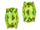 Tommaso Design™ Checkerboard Cushion Cut Genuine Peridot Earrings