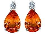 Original Star K™ Pear Shape 8x6 mm Simulated Mexican Fire Opal Earring Studs