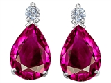 Original Star K™ Pear Shape 8x6 mm Created Pink Sapphire Earring Studs