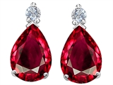 Original Star K™ Pear Shape 8x6 mm Created Ruby Earring Studs