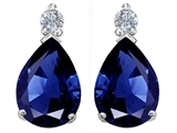 Original Star K™ Pear Shape 8x6 mm Created Blue Sapphire Earring Studs