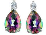 Original Star K™ Pear Shape 8x6 mm Rainbow Mystic Topaz Earring Studs