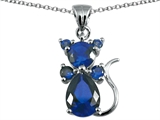 Original Star K™ Cat Pendant With Created Sapphire