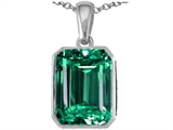 Original Star K™ Emerald Cut 10x8mm Simulated Emerald Pendant