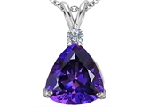 Original Star K™ Large 12mm Trillion Cut Simulated Amethyst Pendant