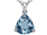 Original Star K™ Large 12mm Trillion Cut Simulated Aquamarine Pendant
