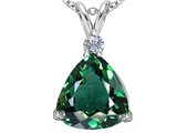 Original Star K™ Large 12mm Trillion Cut Simulated Emerald Pendant