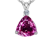 Original Star K™ Large 12mm Trillion Cut Created Pink Sapphire Pendant