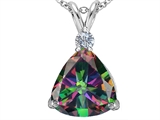 Original Star K™ Large 12mm Trillion Cut Rainbow Mystic Topaz Pendant