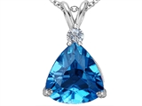 Original Star K™ Large 12mm Trillion Cut Simulated Blue Topaz Pendant