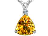 Original Star K™ Large 12mm Trillion Cut Simulated Citrine Pendant