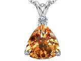 Original Star K™ Large 12mm Trillion Cut Simulated Imperial Yellow Topaz Pendant