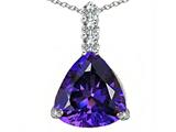 Original Star K™ Large 12mm Trillion Cut Simulated Amethyst Pendant