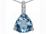 Original Star K™ Large 12mm Trillion Cut Simulated Aquamarine Pendant