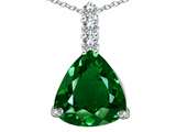 Original Star K™ Large 12mm Trillion Cut Simulated Emerald Pendant