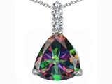 Original Star K™ Large 12mm Trillion Cut Rainbow Mystic Topaz Pendant