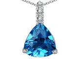 Original Star K™ Large 12mm Trillion Cut Simulated Blue Topaz Pendant