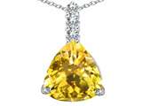 Original Star K™ Large 12mm Trillion Cut Simulated Citrine Pendant