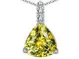 Original Star K™ Large 12mm Trillion Cut Simulated Yellow Sapphire Pendant