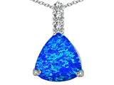 Original Star K™ Large 12mm Trillion Cut Created Blue Opal Pendant