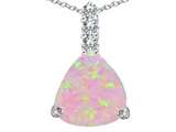 Original Star K™ Large 12mm Trillion Cut Created Pink Opal Pendant