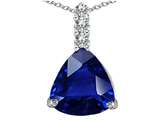 Original Star K™ Large 12mm Trillion Cut Created Blue Sapphire Pendant