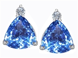 Original Star K™ 7mm Trillion Cut Genuine Blue Topaz Earring Studs