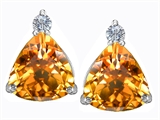Original Star K™ 7mm Trillion Cut Genuine Citrine Earring Studs