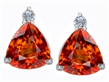 Original Star K™ 7mm Trillion Cut Simulated Mexican Orange Fire Opal Earring Studs