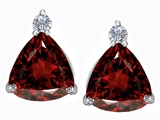 Original Star K™ 7mm Trillion Cut Genuine Garnet Earring Studs