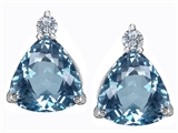 Original Star K™ 7mm Trillion Cut Simulated Aquamarine Earring Studs