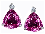 Original Star K™ 7mm Trillion Cut Created Pink Sapphire Earring Studs