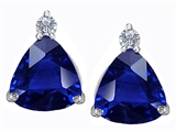 Original Star K™ 7mm Trillion Cut Created Sapphire Earring Studs