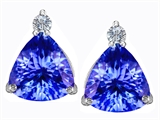 Original Star K™ 7mm Trillion Cut Simulated Tanzanite Earring Studs