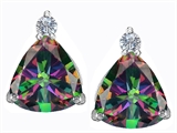 Original Star K™ 7mm Trillion Cut Rainbow Mystic Topaz Earring Studs