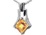 Tommaso Design™ Quality Square Cut Genuine Citrine Pendant