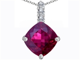 Original Star K™ Large 12mm Cushion Cut Created Ruby Pendant
