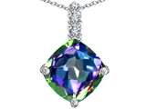 Original Star K™ Large 12mm Cushion Cut Rainbow Mystic Topaz Pendant