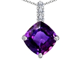 Original Star K™ Large 12mm Cushion Cut Simulated Amethyst Pendant